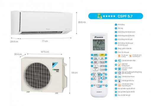 Điều Hòa Hai Chiều Daikin Inverter FTHF35XVMV- 1.5HP