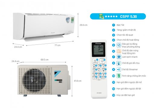 Điều Hòa Daikin Inverter FTKF25XVMV/RKF25XVMV – 1HP